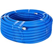 Труба STOUT 25х3,5 (бухта 50 метров) PEX-a из сшитого полиэтилена с кислородным слоем, серая в теплоизоляции (синяя)