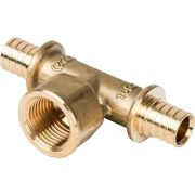 Тройник-переходник с внутренней резьбой STOUT 16xR 1/2 для труб из сшитого полиэтилена аксиальный