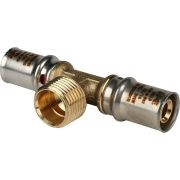 Тройник-переходник STOUT с наружной резьбой 16х1/2 х16 для металлопластиковых труб прессовой