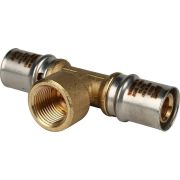 Тройник-переходник STOUT с внутренней резьбой 20х1/2 х20 для металлопластиковых труб прессовой