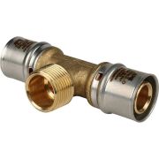 Тройник-переходник STOUT с наружной резьбой 26х3/4 х26 для металлопластиковых труб прессовой