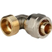 Угольник-переходник STOUT с наружной резьбой 3/4 х20 для металлопластиковых труб винтовой