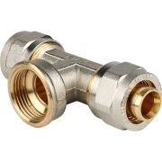 Тройник-переходник STOUT с внутренней резьбой 3/4 х20 для металлопластиковых труб винтовой