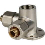 Тройник STOUT настенный с креплением для металлопластиковых труб винтовой