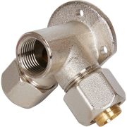 Тройник STOUT настенный с креплением для металлопластиковых труб винтовой