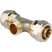 Тройник-переходник STOUT с наружной резьбой 3/4 х26 для металлопластиковых труб винтовой