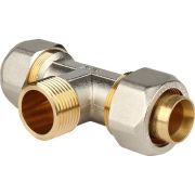 Тройник-переходник STOUT с наружной резьбой 1 x32 для металлопластиковых труб винтовой