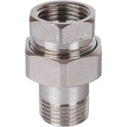 Разъемное соединение STOUT американка ВН 1/2 никелированное, уплотнение под гайкой по плоскости