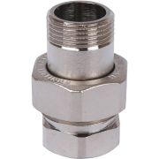 Разъемное соединение STOUT американка ВН 3/4 никелированное, уплотнение под гайкой по плоскости