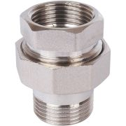 Разъемное соединение STOUT американка ВН 1 никелированное, уплотнение под гайкой по плоскости