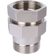 Разъемное соединение STOUT американка ВН 1 1/4 никелированное, уплотнение под гайкой по плоскости