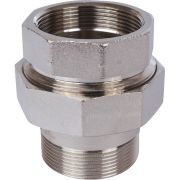 Разъемное соединение STOUT американка ВН 2 никелированное, уплотнение под гайкой по плоскости