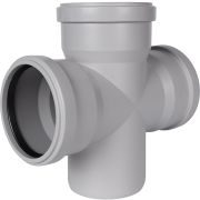 Крестовина одноплоскостная канализационная бесшумная STOUT D 110 х 110 х 110 / 87,5°