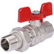 Кран шаровой полнопроходной STOUT с американкой , ВР/НР, ручка бабочка 1/2 (EPDM)