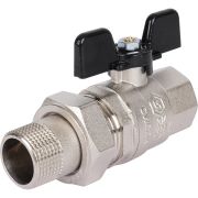 Кран шаровой полнопроходной STOUT ВР/НР, ручка бабочка 3/4, американка