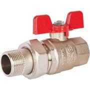 Кран шаровой полнопроходной STOUT с американкой , ВР/НР, ручка бабочка 3/4 (EPDM)