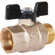 Кран шаровой STOUT полнопроходной, ВР/НР, ручка бабочка 1