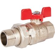 Кран шаровой полнопроходной с американкой STOUT ВР/НР, ручка бабочка 1 (EPDM)