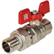 Кран шаровой полнопроходной с американкой STOUT ВР/НР ручка бабочка 1/2 (EPDM)