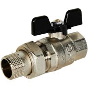 Кран шаровой полнопроходной с американкой STOUT ВР/НР ручка бабочка 3/4