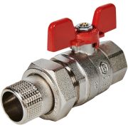 Кран шаровой полнопроходной с американкой STOUT ВР/НР ручка бабочка 3/4 (EPDM)