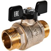 Кран шаровой полнопроходной STOUT НР/НР ручка бабочка 1