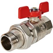 Кран шаровой полнопроходной с американкой STOUT ВР/НР ручка бабочка 1 (EPDM)