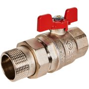 Кран шаровой полнопроходной с американкой STOUT ВР/НР ручка бабочка 1 1/4 (EPDM)