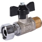 Кран шаровой STOUT 1/2x1/2 с накидной гайкой, НР/накидная гайка, ручка бабочка