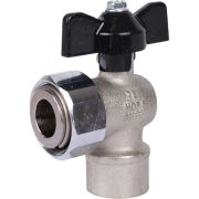 Кран шаровой STOUT 1/2x3/4 с накидной гайкой угловой, ВР/накидная гайка, ручка бабочка