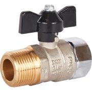 Кран шаровой STOUT 3/4x3/4 с накидной гайкой, НР/накидная гайка, ручка бабочка