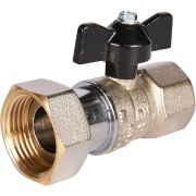 Кран шаровой STOUT 3/4x1 с накидной гайкой, ВР/накидная гайка, ручка бабочка