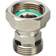 Разъемное соединение STOUT 3/4 с плоским уплотнением и обратным клапаном, никелированное