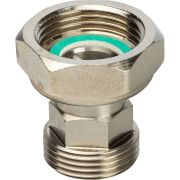 Разъемное соединение STOUT 1 с плоским уплотнением и обратным клапаном, никелированное