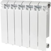 Радиатор алюминиевый STOUT ALPHA 350 6 секций боковое подключение (белый RAL 9016)