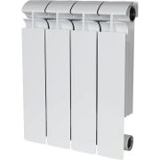 Радиатор биметаллический STOUT ALPHA 350 4 секций боковое подключение (белый RAL 9016)
