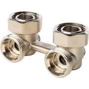 Узел нижнего подключения радиатора STOUT для двухтрубной системы, угловой 3/4''