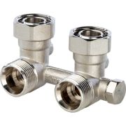 Узел нижнего подключения радиатора STOUT для однотрубной системы, угловой 3/4