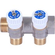 Коллектор распределительный STOUT 3/4, 2 отвода 1/2 плоское уплотнение