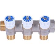 Коллектор распределительный STOUT 1, 3 отвода 1/2 плоское уплотнение