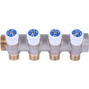 Коллектор распределительный STOUT 1, 4 отвода 1/2 плоское уплотнение