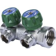 SMB-6850-341202 STOUT Коллектор регулирующий 3/4 , 2 отвода 1/2 под компрессионный фитинг для полимерных труб