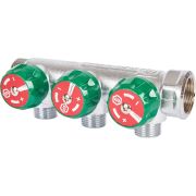 SMB-6850-341203 STOUT Коллектор регулирующий 3/4 , 3 отвода 1/2 под компрессионный фитинг для полимерных труб