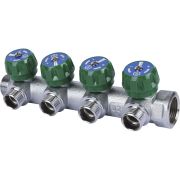 SMB-6850-341204 STOUT Коллектор регулирующий 3/4 , 4 отвода 1/2 под компрессионный фитинг для полимерных труб