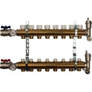 Коллектор распределительный из латуни без расходомеров STOUT 8 выходов