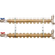 Распределительный коллектор из латуни без расходомеров STOUT 12 выходов