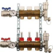 Распределительный коллектор из латуни с расходомерами STOUT 3 выхода