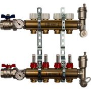 Распределительный коллектор из латуни с расходомерами STOUT 4 выхода