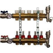 Распределительный коллектор из латуни с расходомерами STOUT 5 выходов