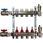 Коллектор из нержавеющей стали в сборе с расходомерами STOUT 4 выхода